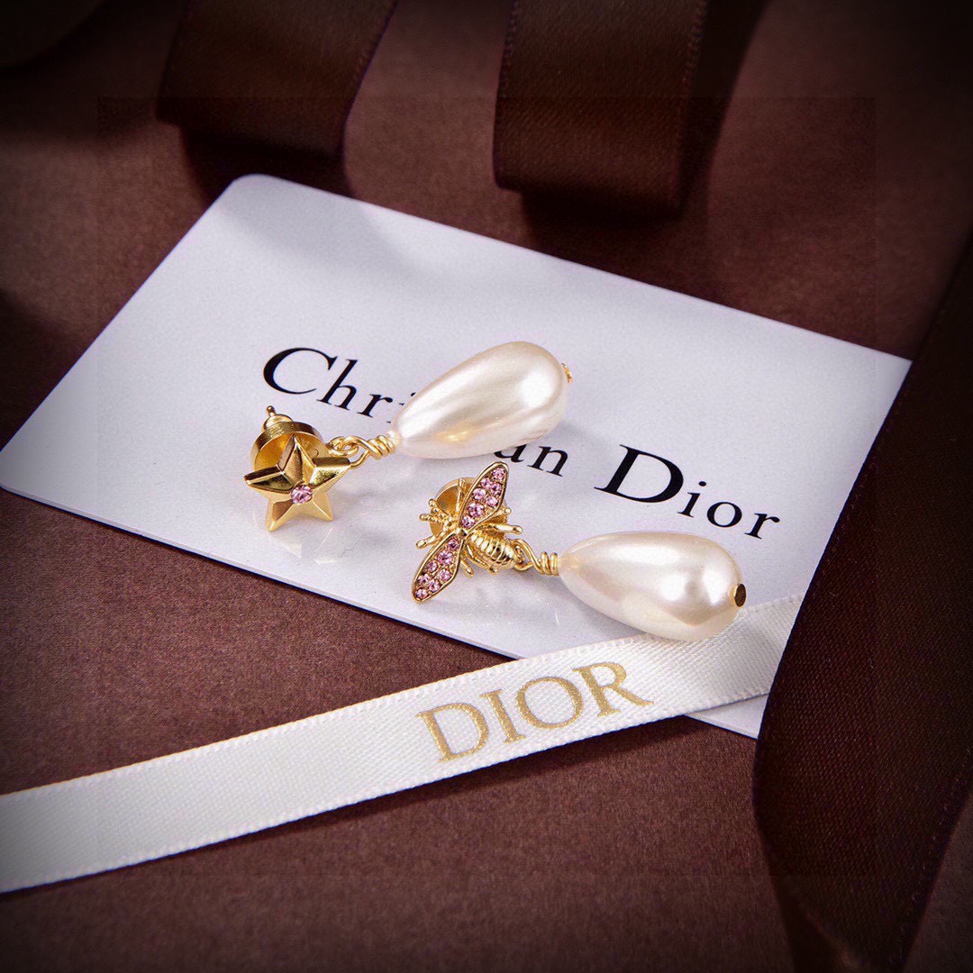 CDE074 Dior star and bee Lucky dior earrings - ccjewelryacc
