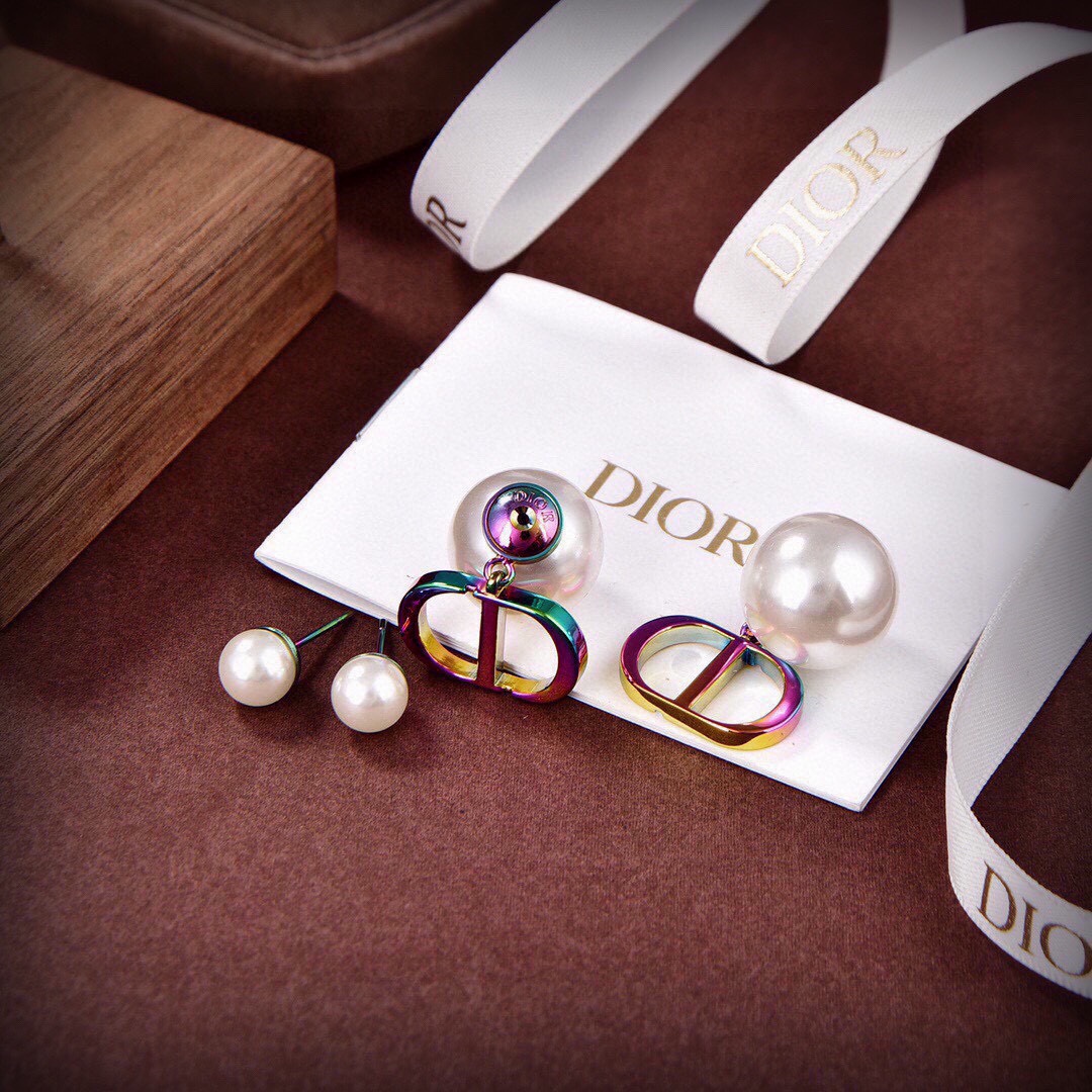 CDE080 Dior Tribales earrings Fluorescent finish - ccjewelryacc