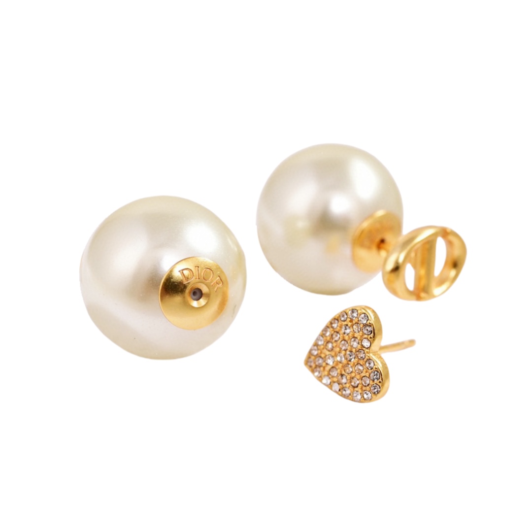 CDE070 Dior CD and heart Tribales earrings - ccjewelryacc