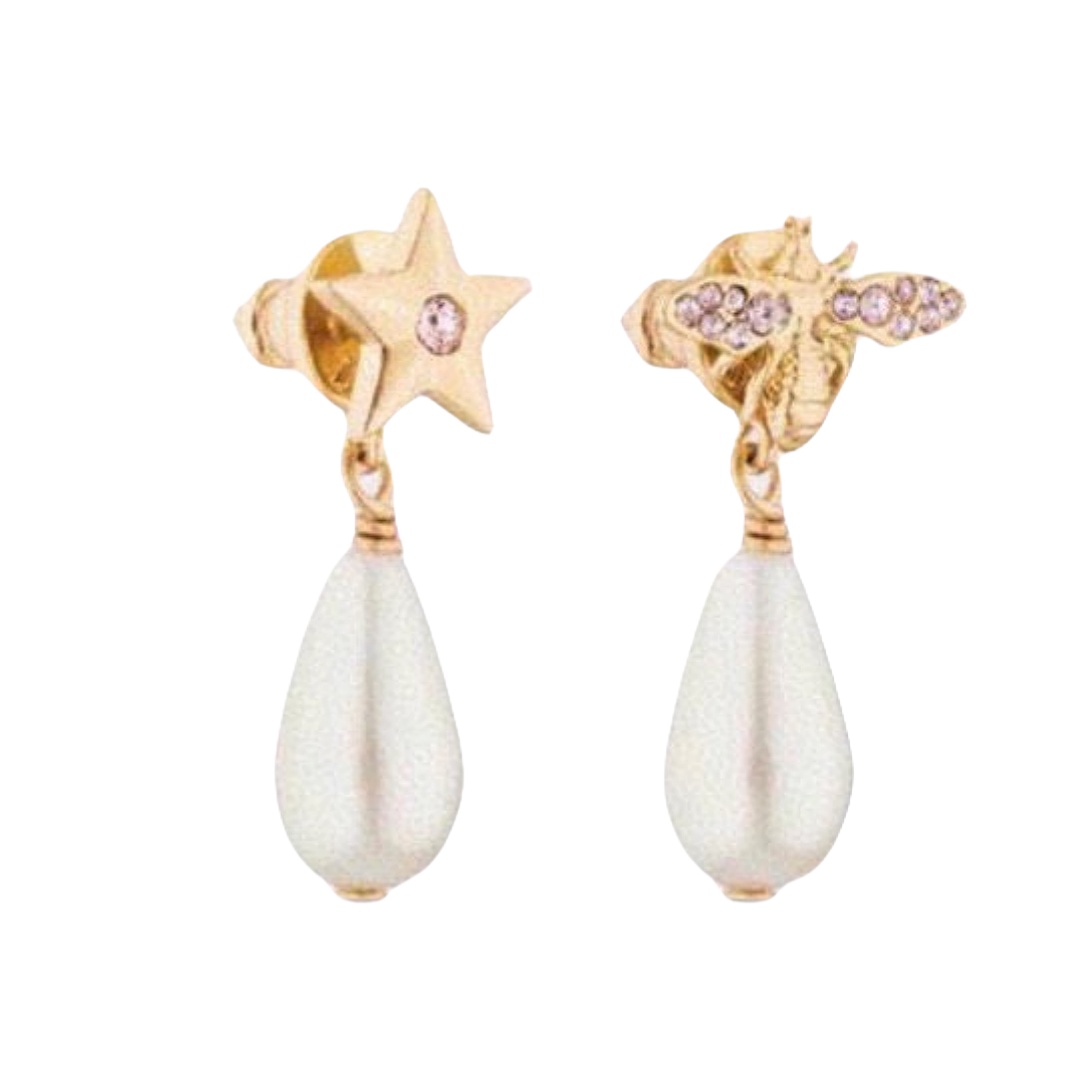CDE074 Dior star and bee Lucky dior earrings - ccjewelryacc