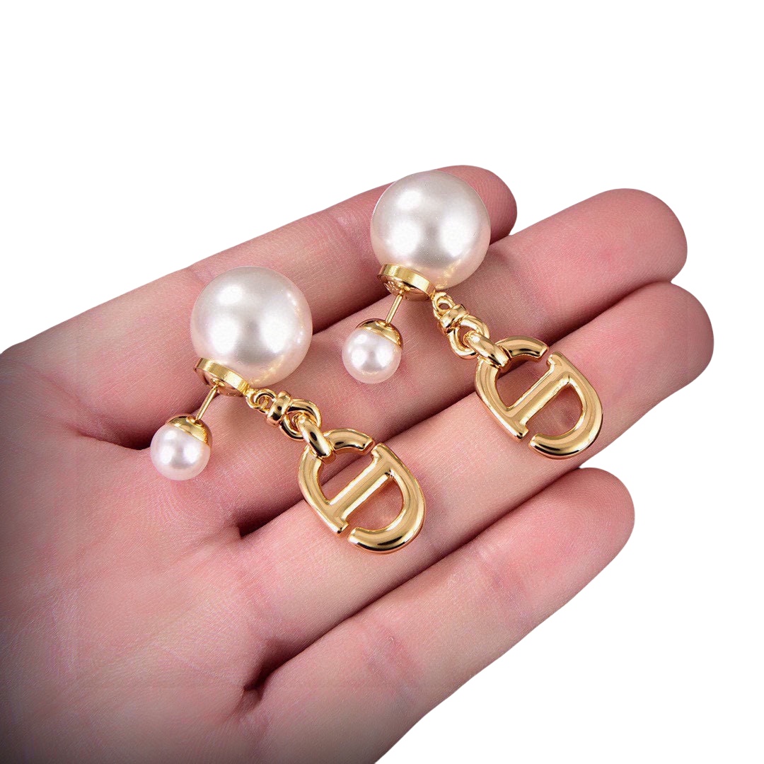 CDE288 Dior Tribales earrings Silver finish - ccjewelryacc