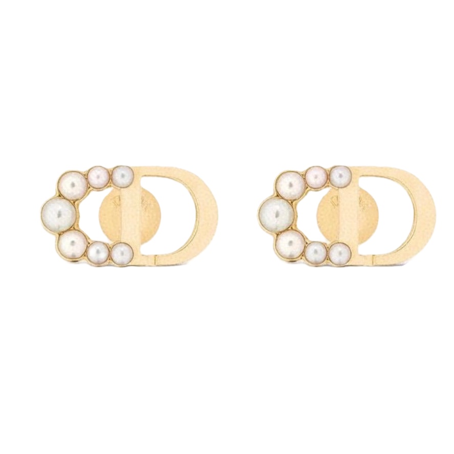 CDE078 Dior Petit CD mini stud earrings and necklace - ccjewelryacc