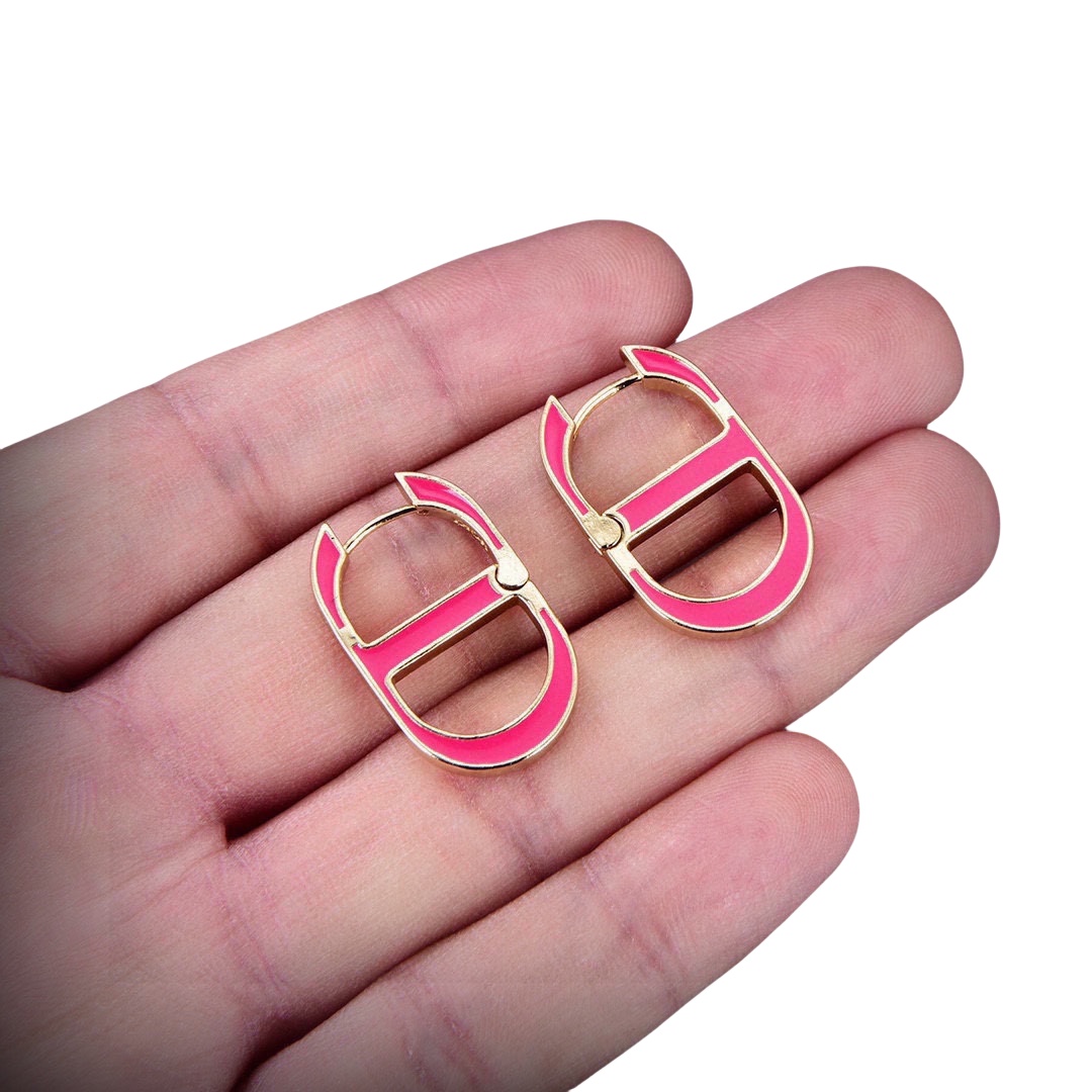 CDE077 CD 30 Montaigne Rani Pink Earrings - ccjewelryacc