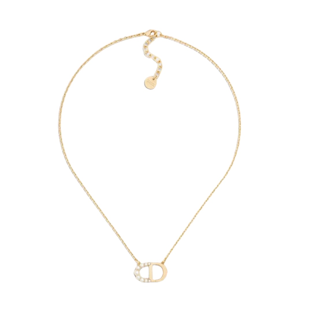 CDE078 Dior Petit CD mini stud earrings and necklace - ccjewelryacc