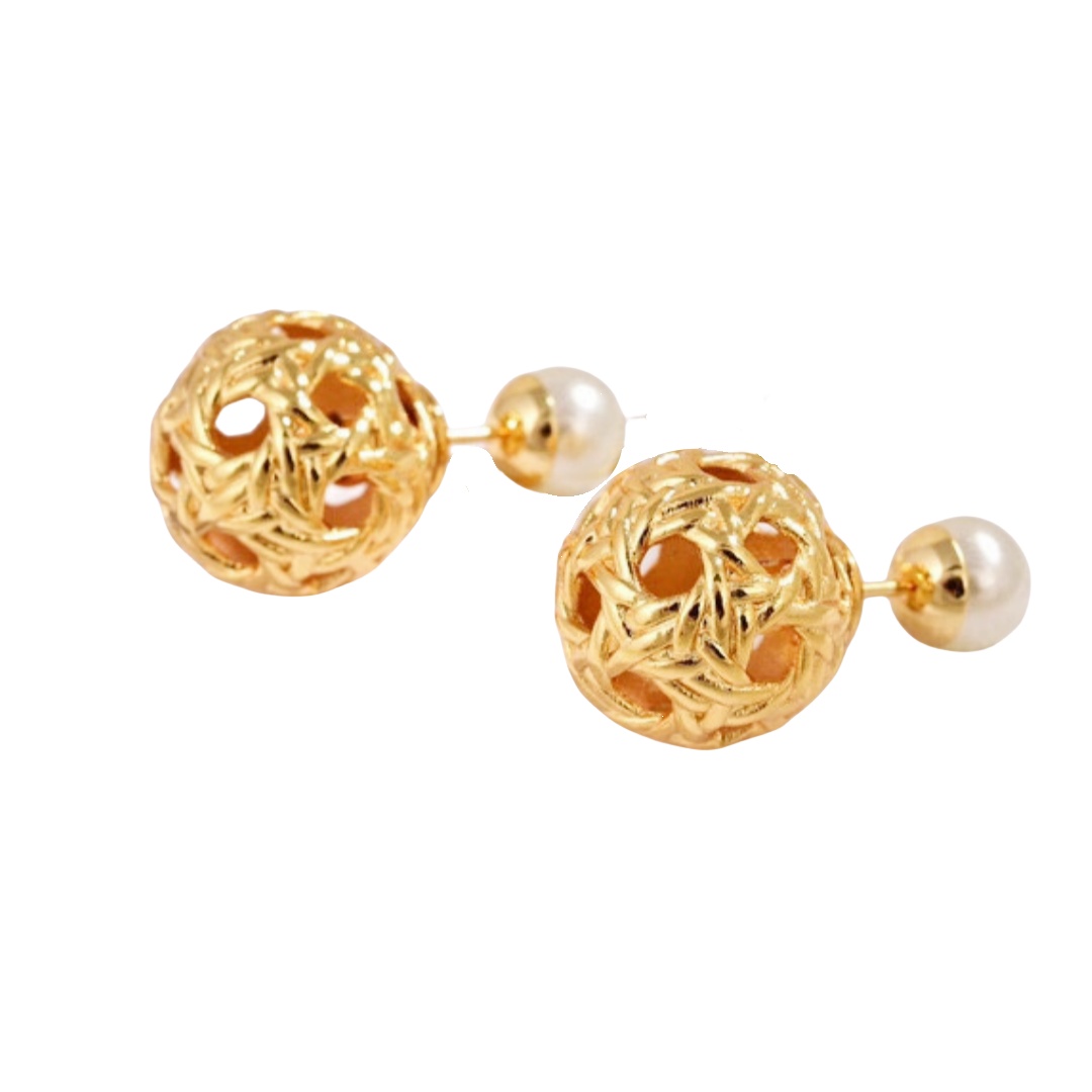 CDE151 Dior hollow arabesque Tribales earrings - ccjewelryacc