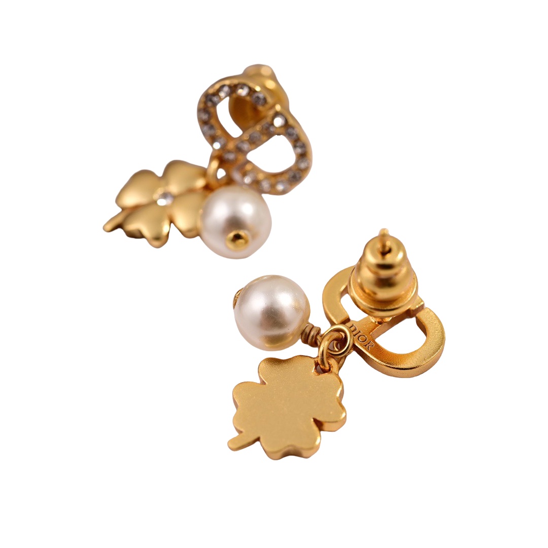 CDE088 Dior Petit CD Lucky Charms earrings - ccjewelryacc