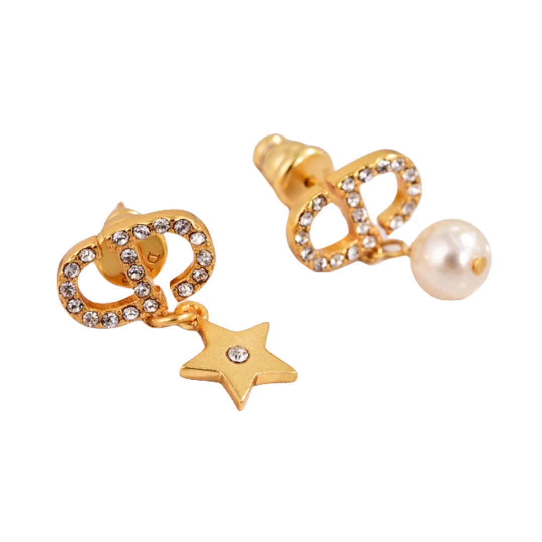 CDE088 Dior Petit CD Lucky Charms earrings - ccjewelryacc