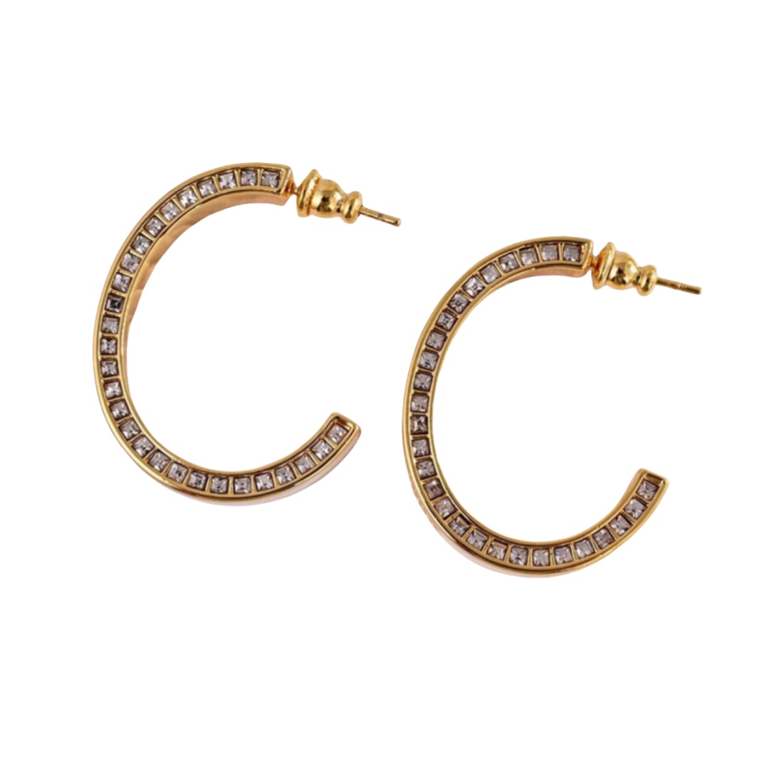 CDE086 Dior Night Code hoop earrings Large - ccjewelryacc