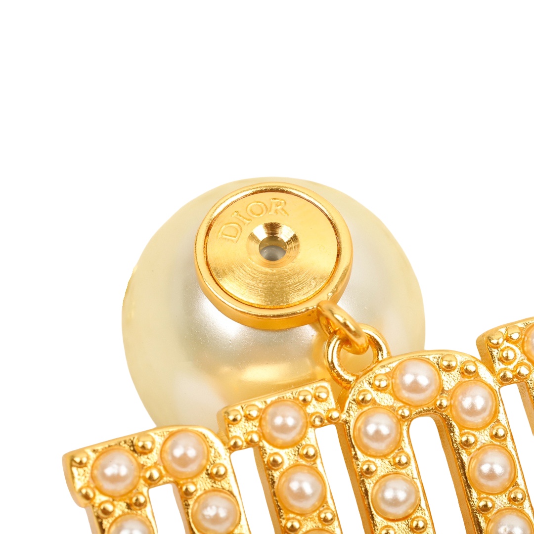 CDE092 Dior letter pearl earrings - ccjewelryacc