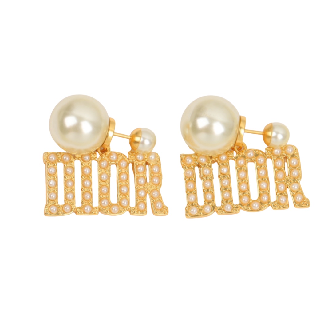 CDE092 Dior letter pearl earrings - ccjewelryacc