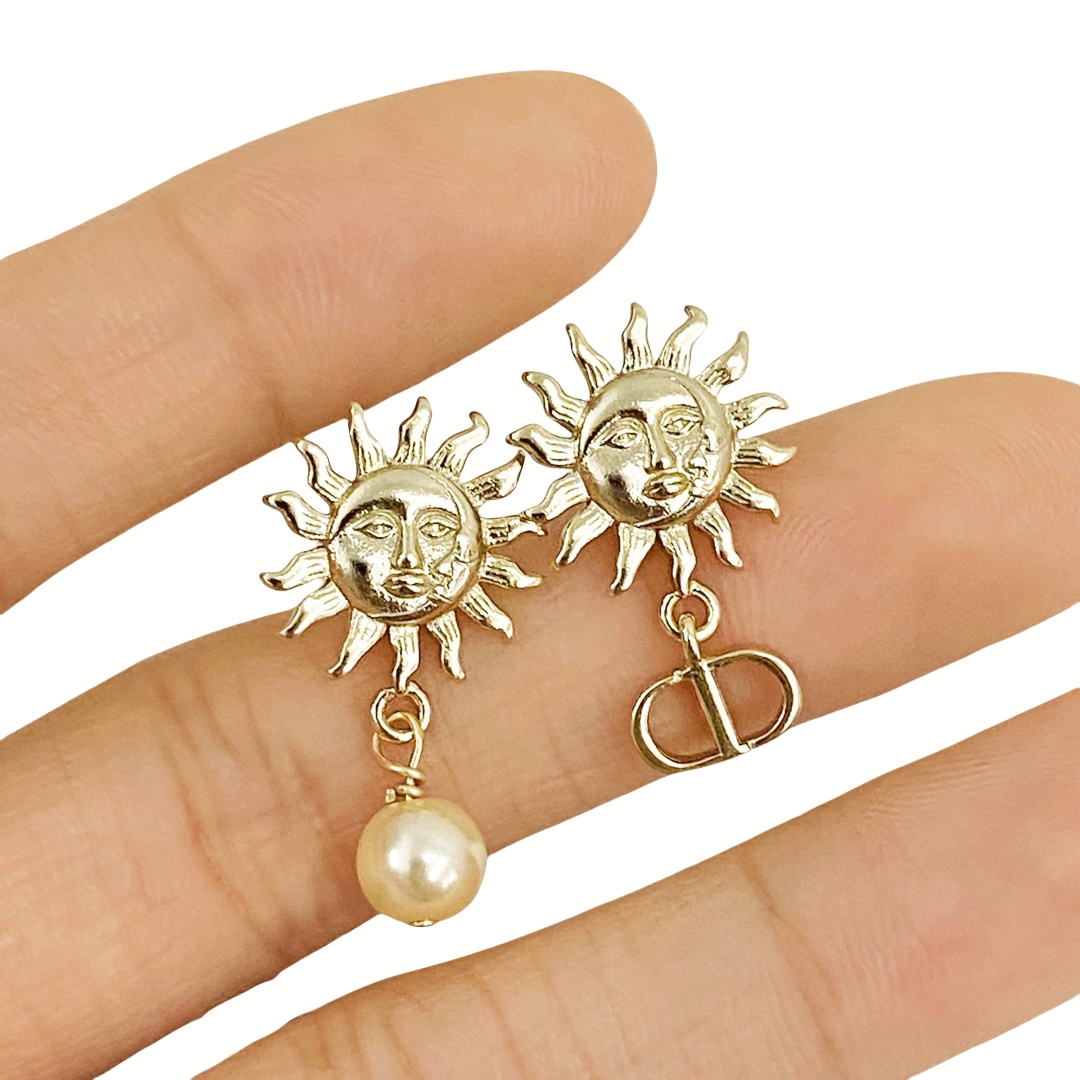 CDE216 Dior Toile de Jouy Soleil earrings - ccjewelryacc