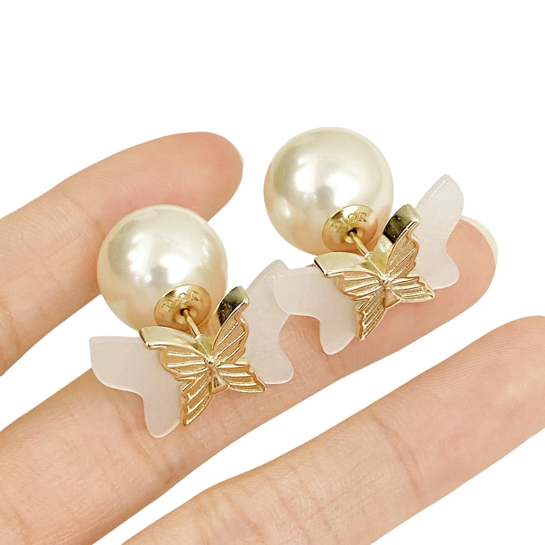 CDE046 Dior Herbarium butterfly Tribales earrings - ccjewelryacc