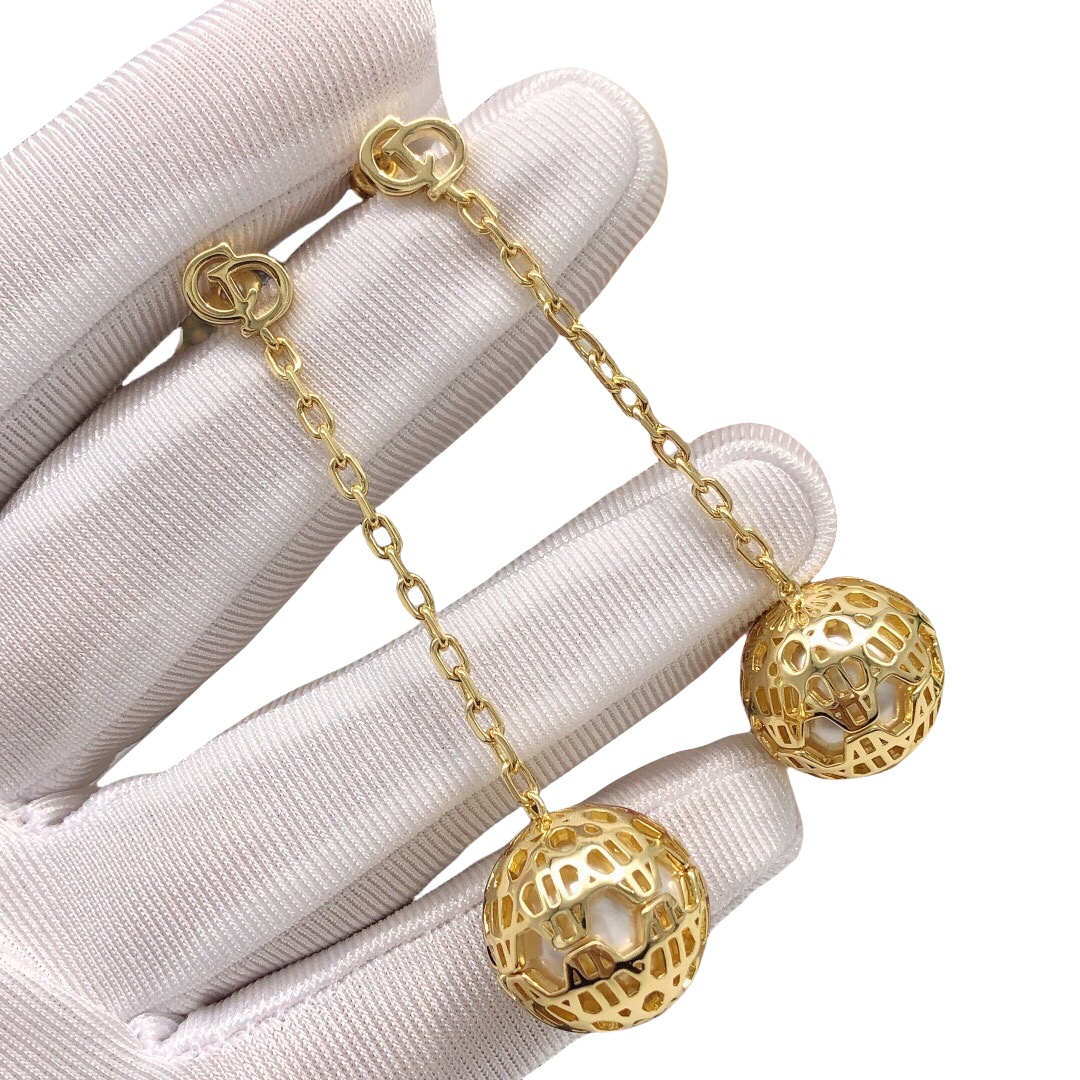 CDE119 CD hollow ball tassels earrings - ccjewelryacc