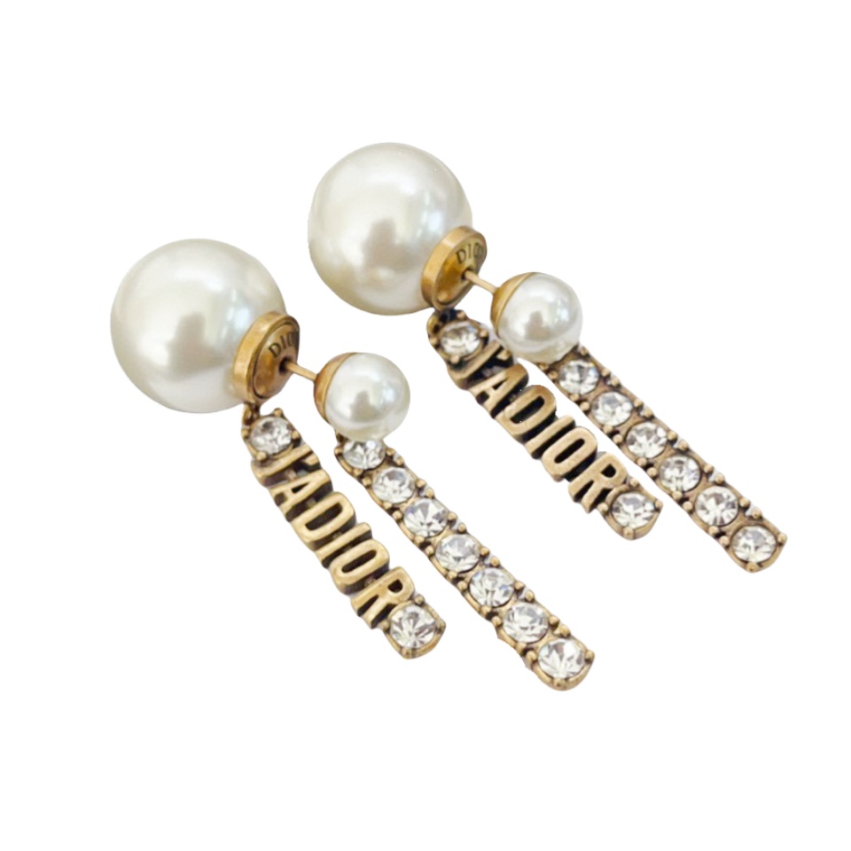 CDE191 Jadior crystal tassels tribales earring in metal and pearl - ccfashionjewelry