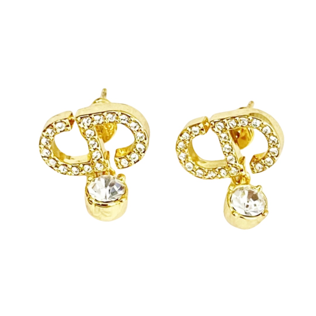CDE203 Crystal CD drop earrings - ccjewelryacc