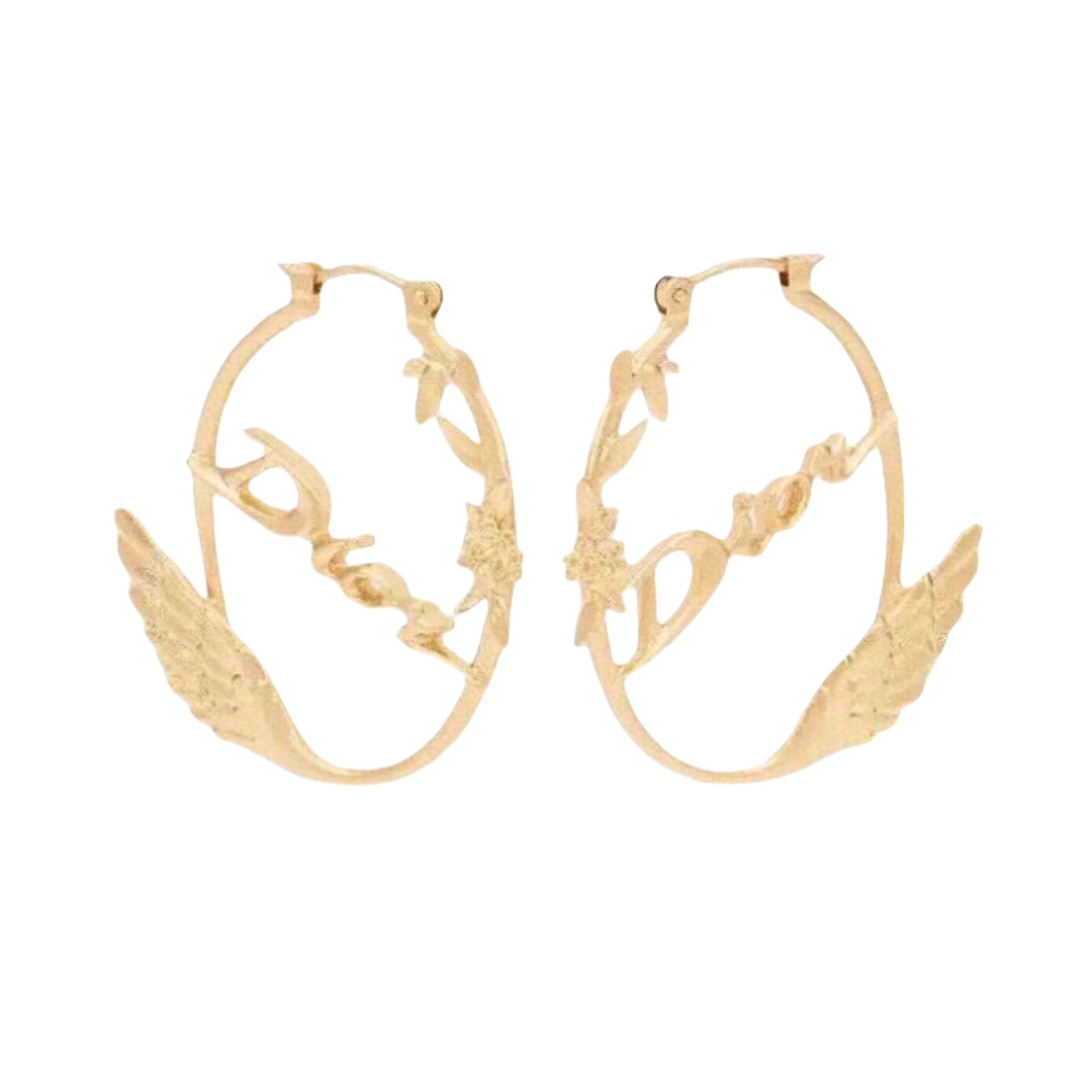 CDE104 Dio(r) Evolution hoop earring in gold finish - ccfashionjewelry