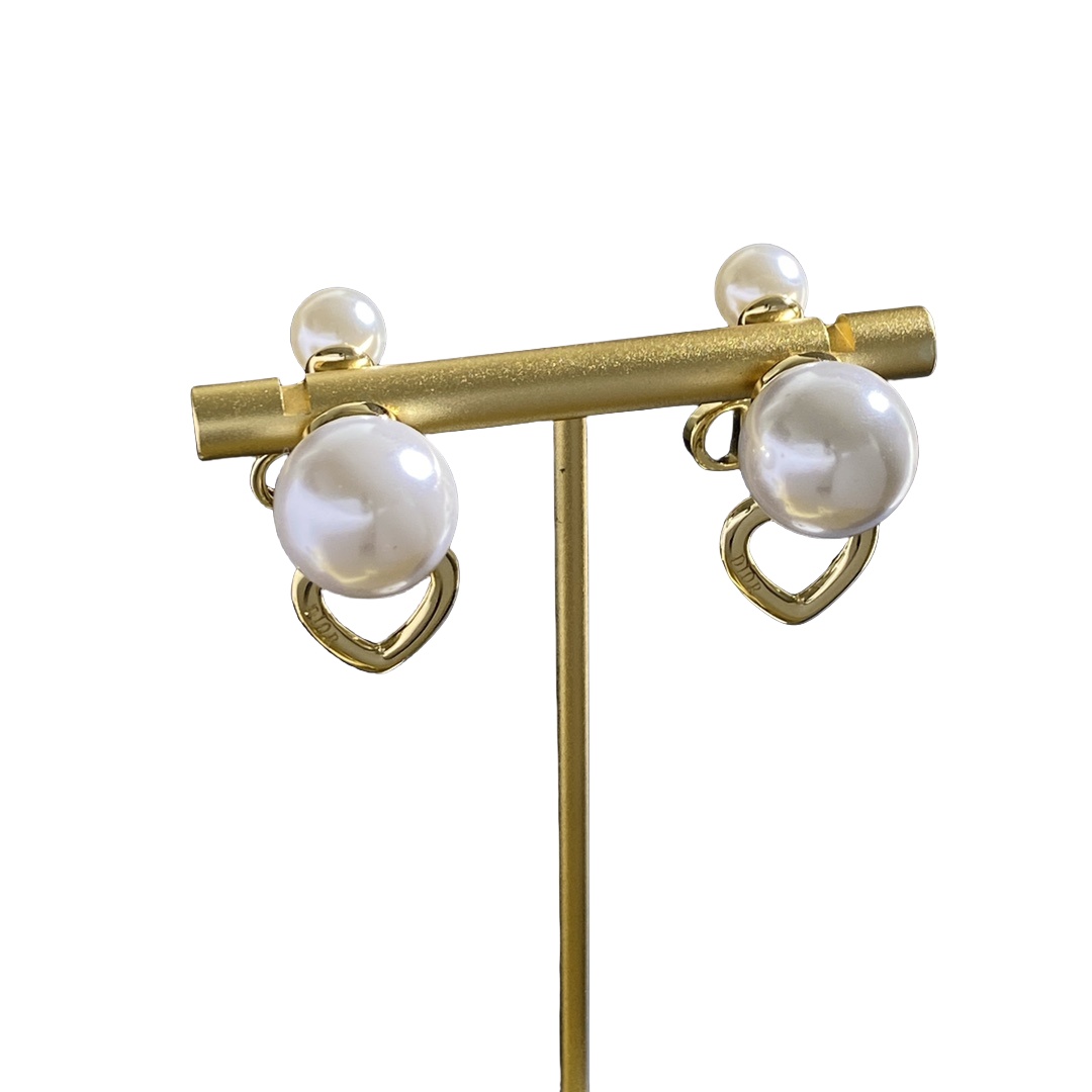 CDE295 Dior crystal heart tribales earrings - ccjewelryacc