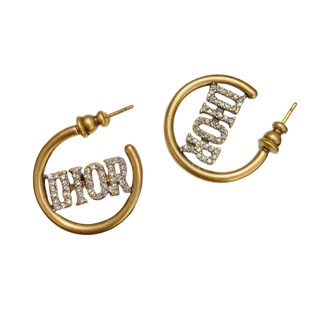 CDE327 Dior 30 montaigne hook earring With crystal - ccfashionjewelry
