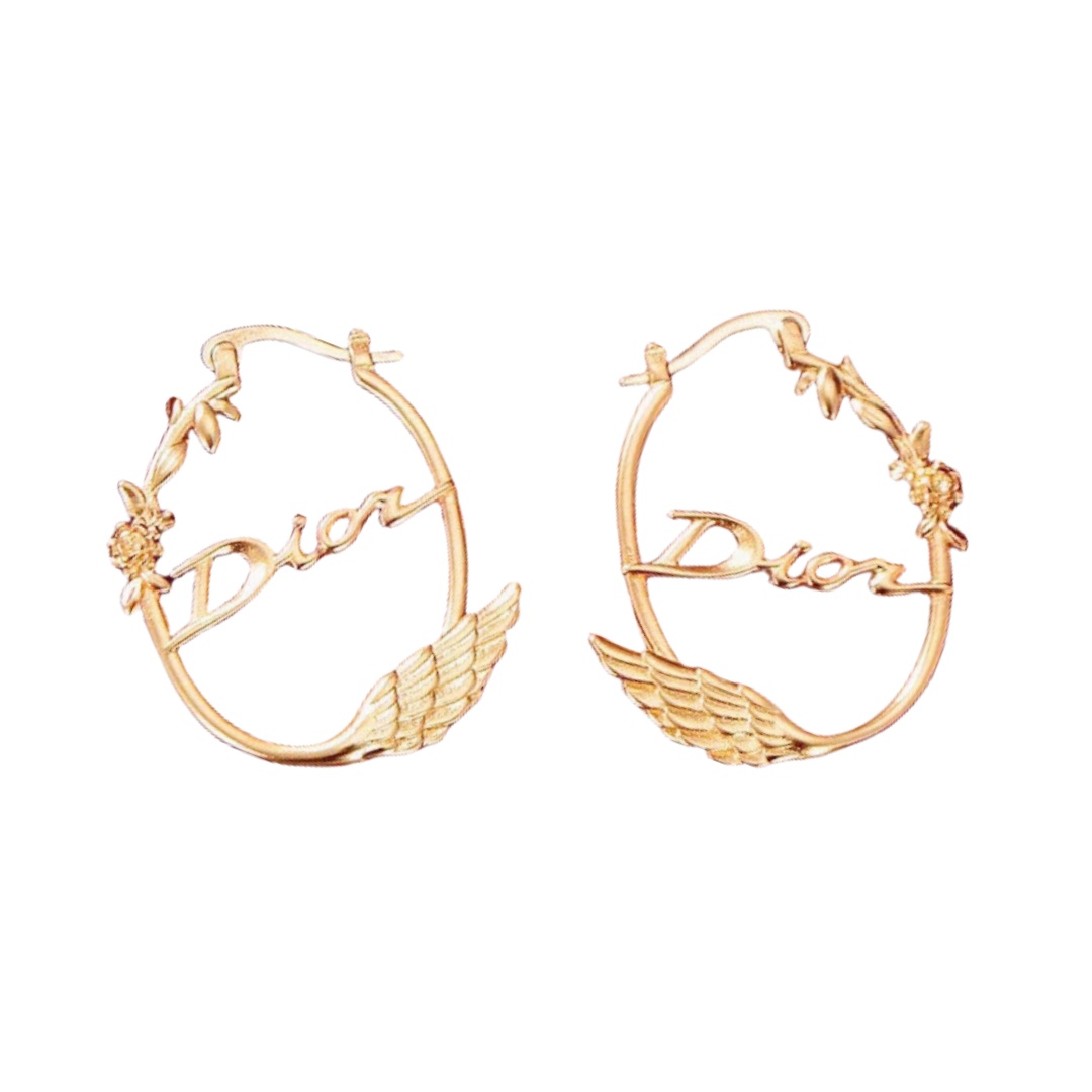 CDE104 Dio(r) Evolution hoop earring in gold finish - ccfashionjewelry