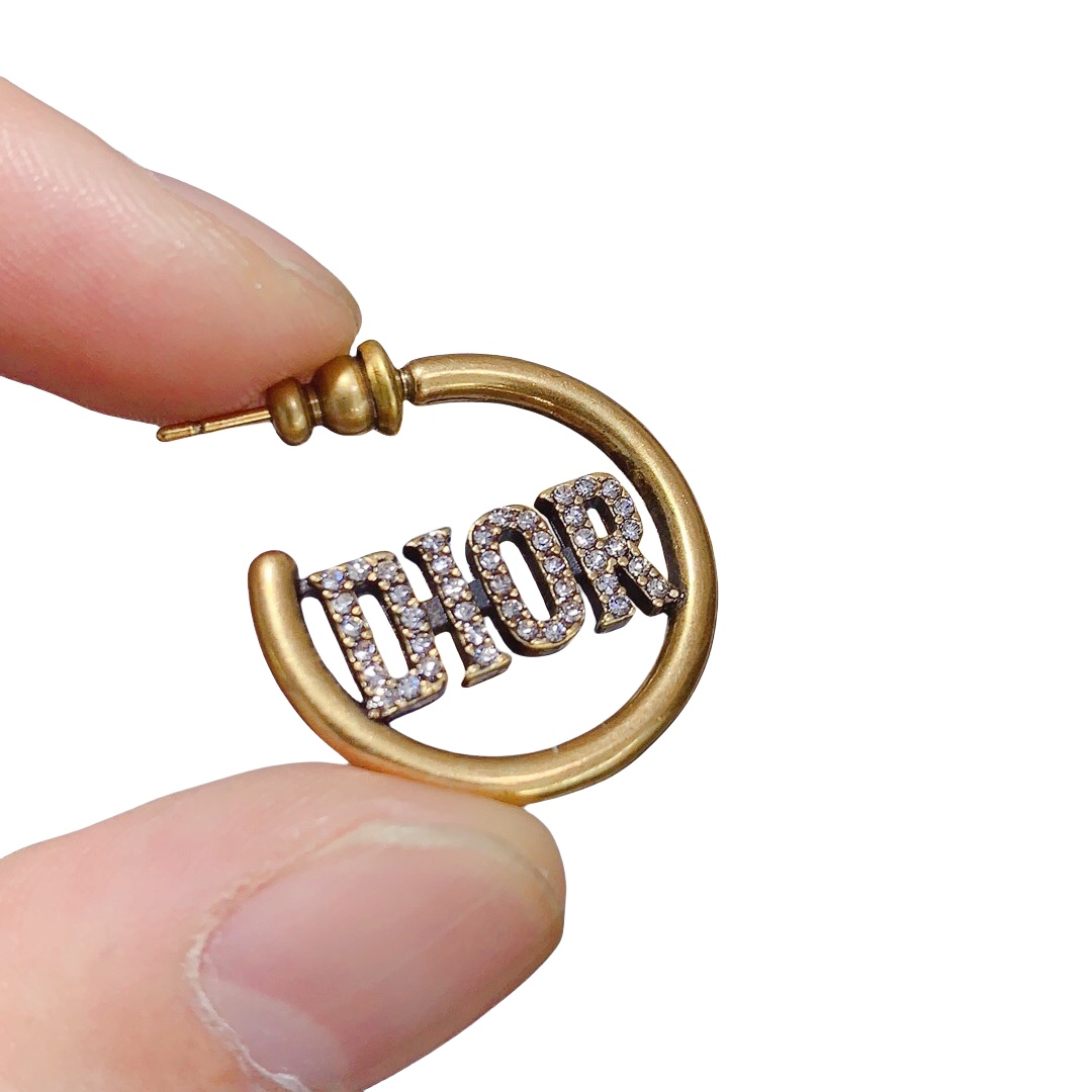 CDE327 Dior 30 montaigne hook earring With crystal - ccjewelryacc