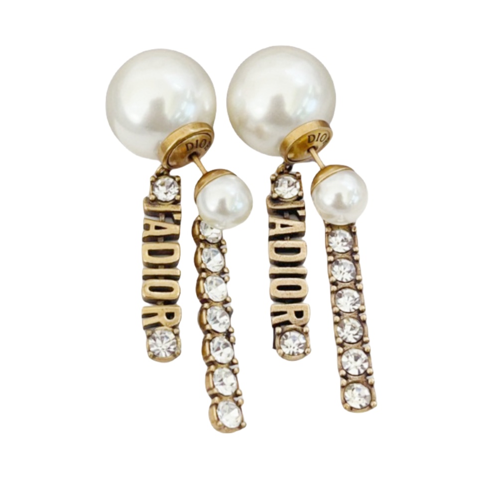 CDE191 Jadior crystal tassels tribales earring in metal and pearl - ccfashionjewelry