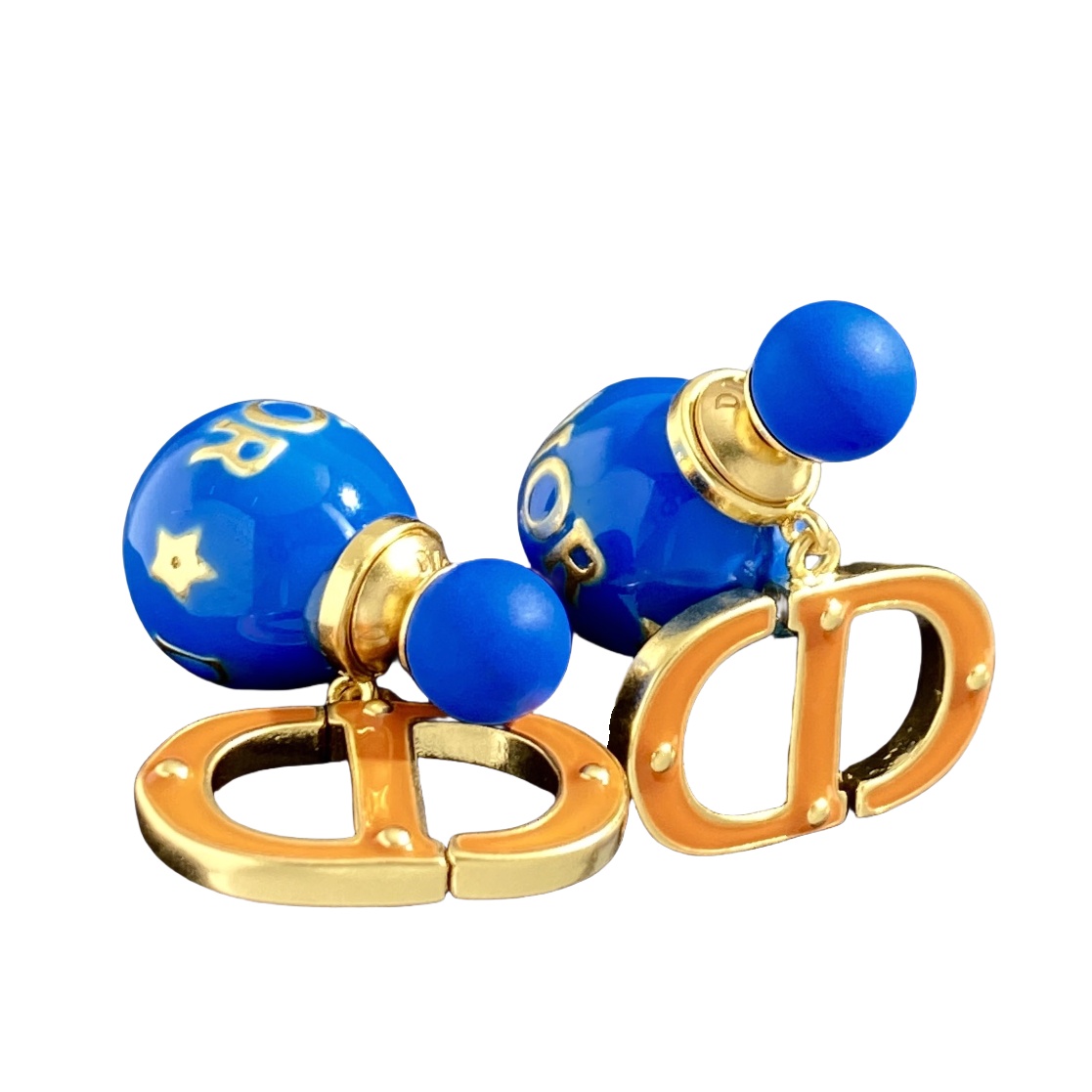 CDE290 Dior Blue Tribales earrings - ccjewelryacc