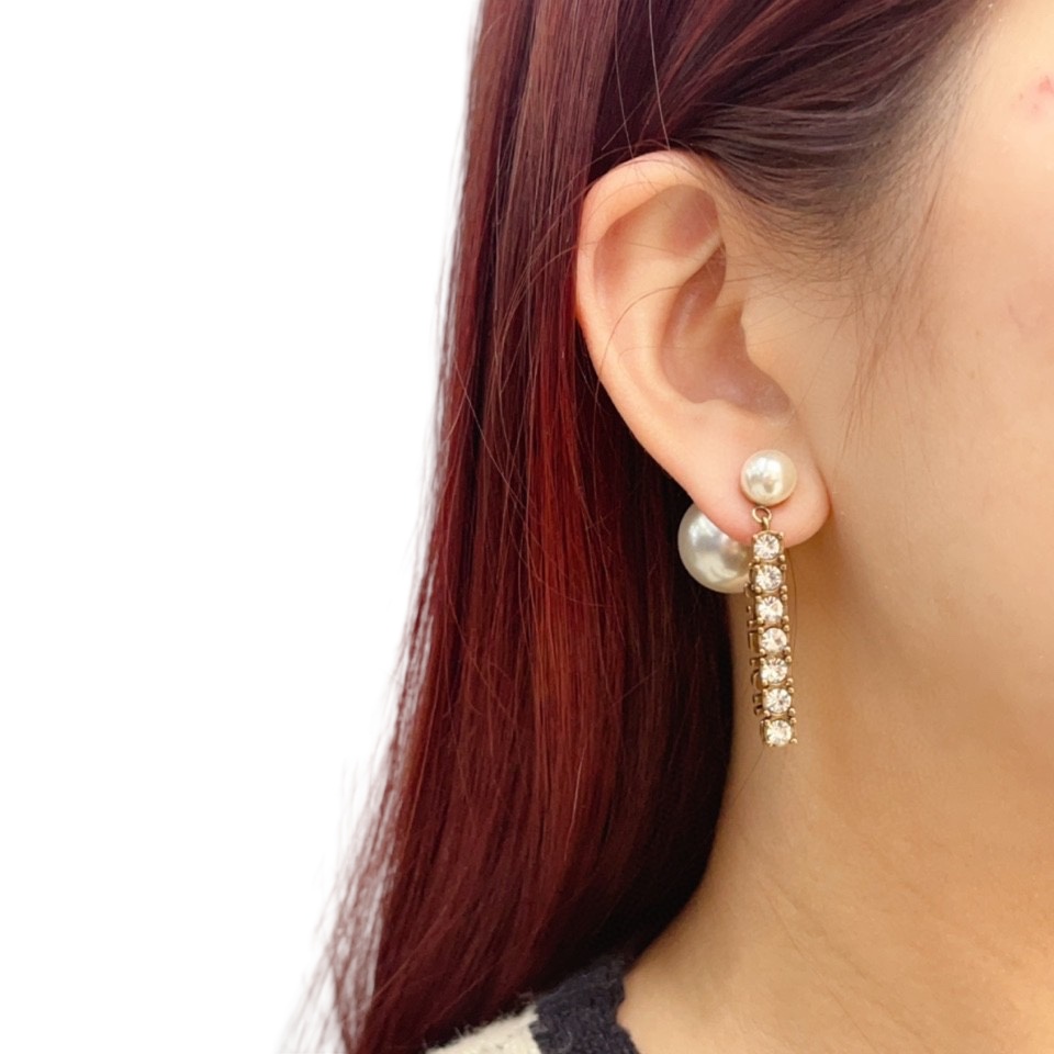 CDE191 Jadior crystal tassels tribales earring in metal and pearl - ccjewelryacc