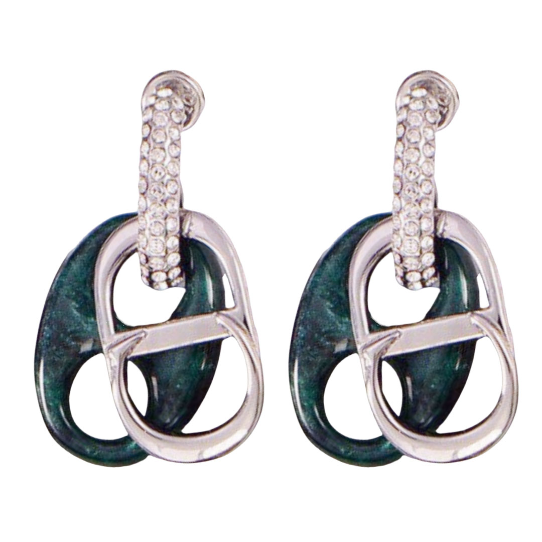 CDE108 Dior CD letter and stone drop earrings - ccjewelryacc