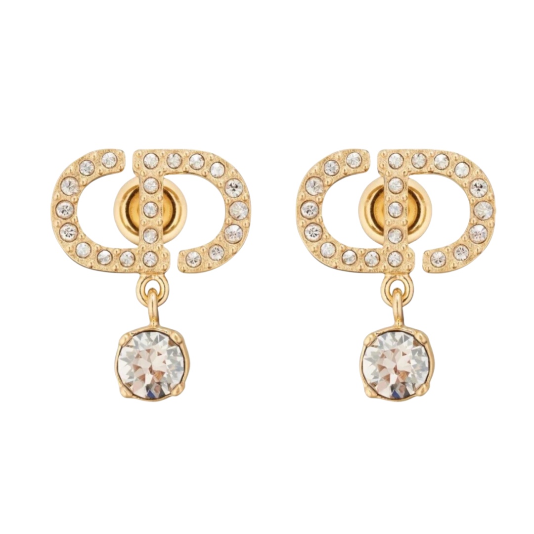 CDE203 Crystal CD drop earrings - ccjewelryacc