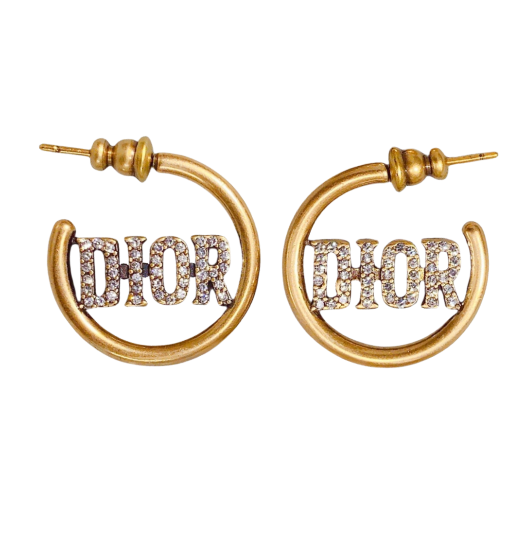 CDE327 Dior 30 montaigne hook earring With crystal - ccfashionjewelry