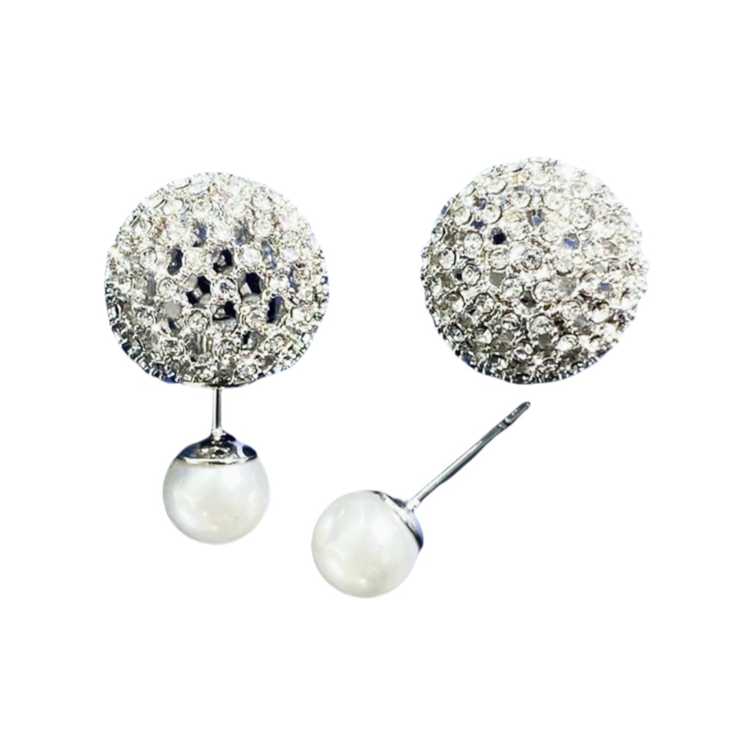 CDE195 Dior hollow tribales earrings in metal and pearl - ccjewelryacc