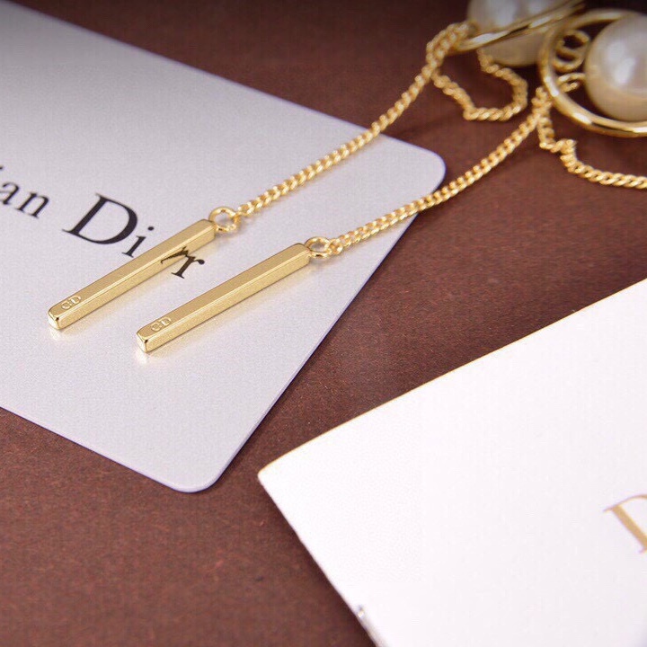 CDE291 Dior tribales tassels earrings with chain and pearls - ccjewelryacc