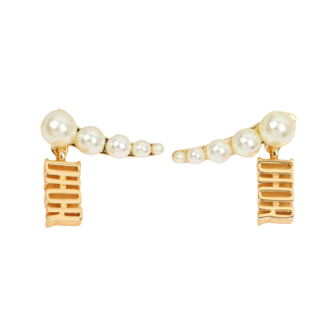 CDE229 CD Pearl earring with clip - ccjewelryacc
