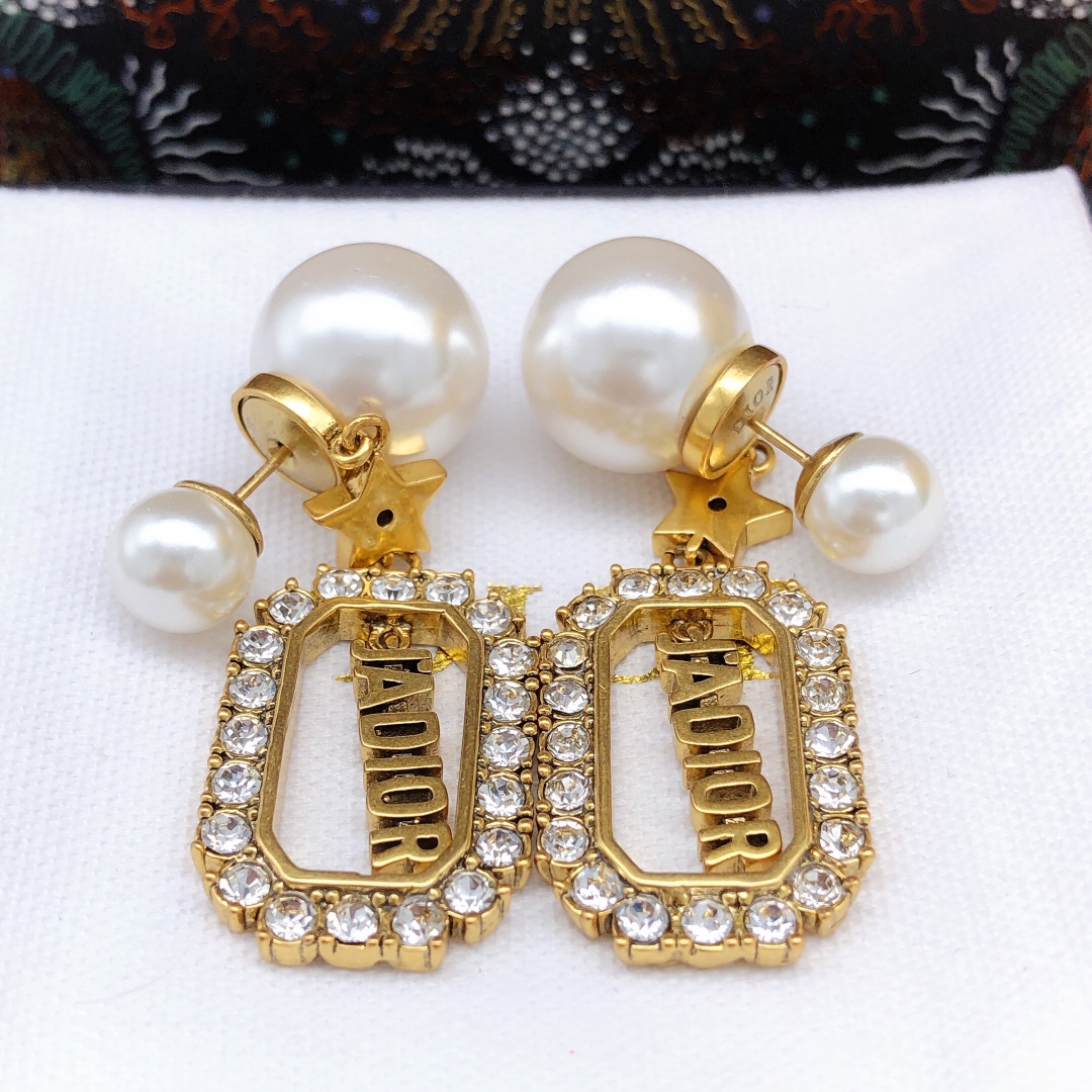 CDE129 Jadior tribales earrings in metal and crysal pearl - ccjewelryacc