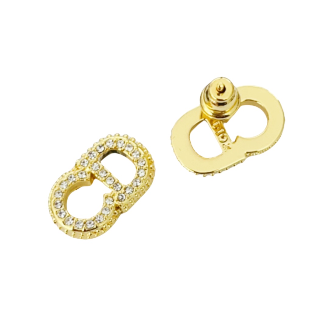 CDE188 Full crystal CD stud earrings - ccjewelryacc