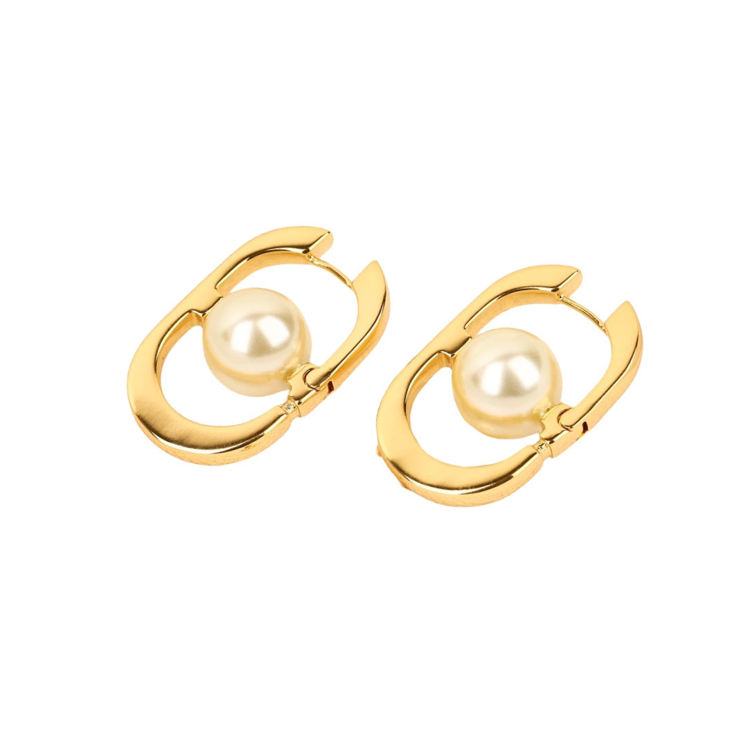 CDE240 CD And pearl hook earrings - ccjewelryacc