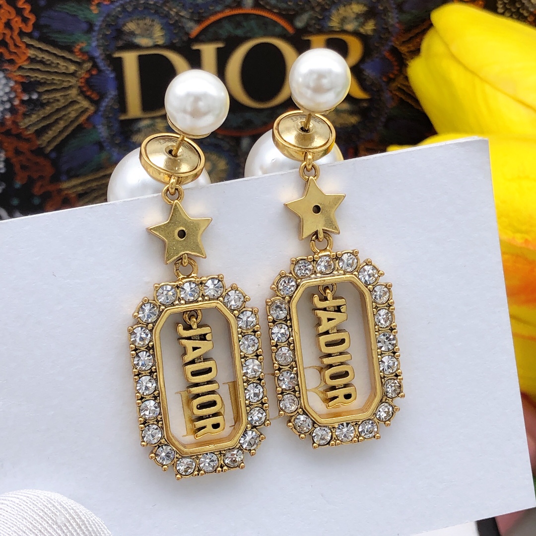 CDE129 Jadior tribales earrings in metal and crysal pearl - ccjewelryacc