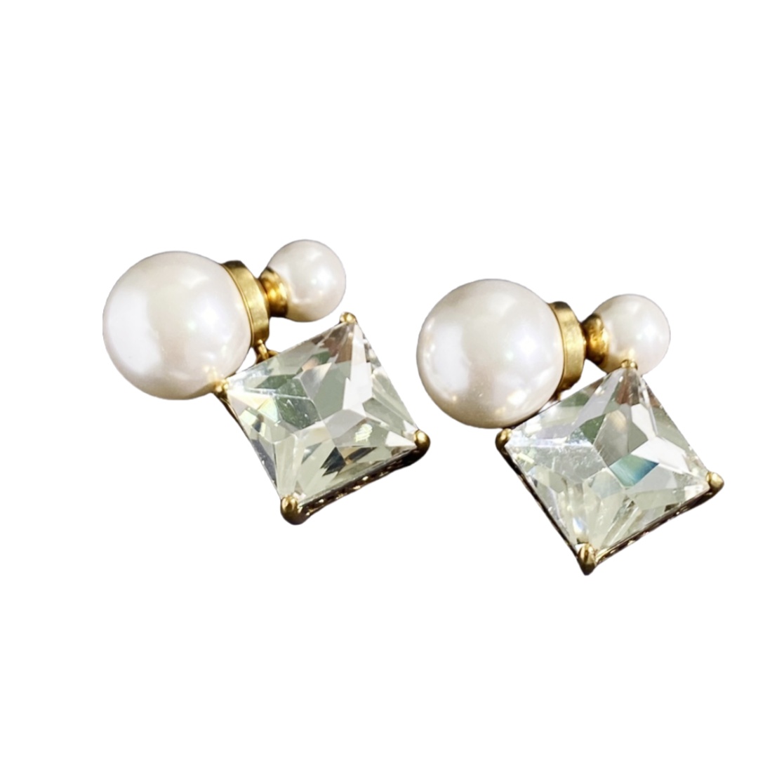CDE134 Dior tribales earrings in glass and pearl - ccjewelryacc