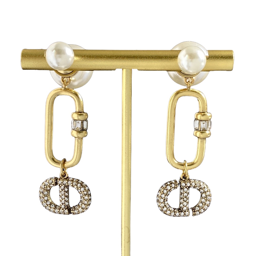 CDE250 CD Tribales earrings in metal and pearl - ccjewelryacc
