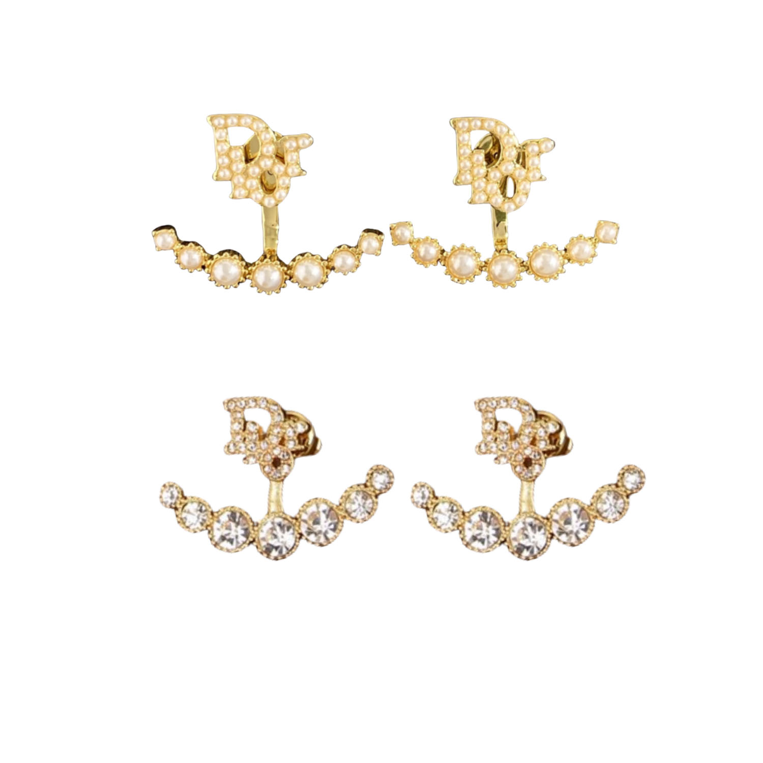 CDE017 Dior crystal stud earrings for women - ccjewelryacc