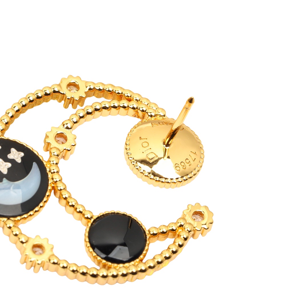 CDEV005 18K Gold Dior ROSE DES VENTS earrings - ccjewelryacc