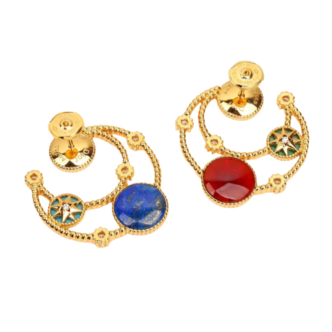 CDEV005 18K Gold Dior ROSE DES VENTS earrings - ccjewelryacc
