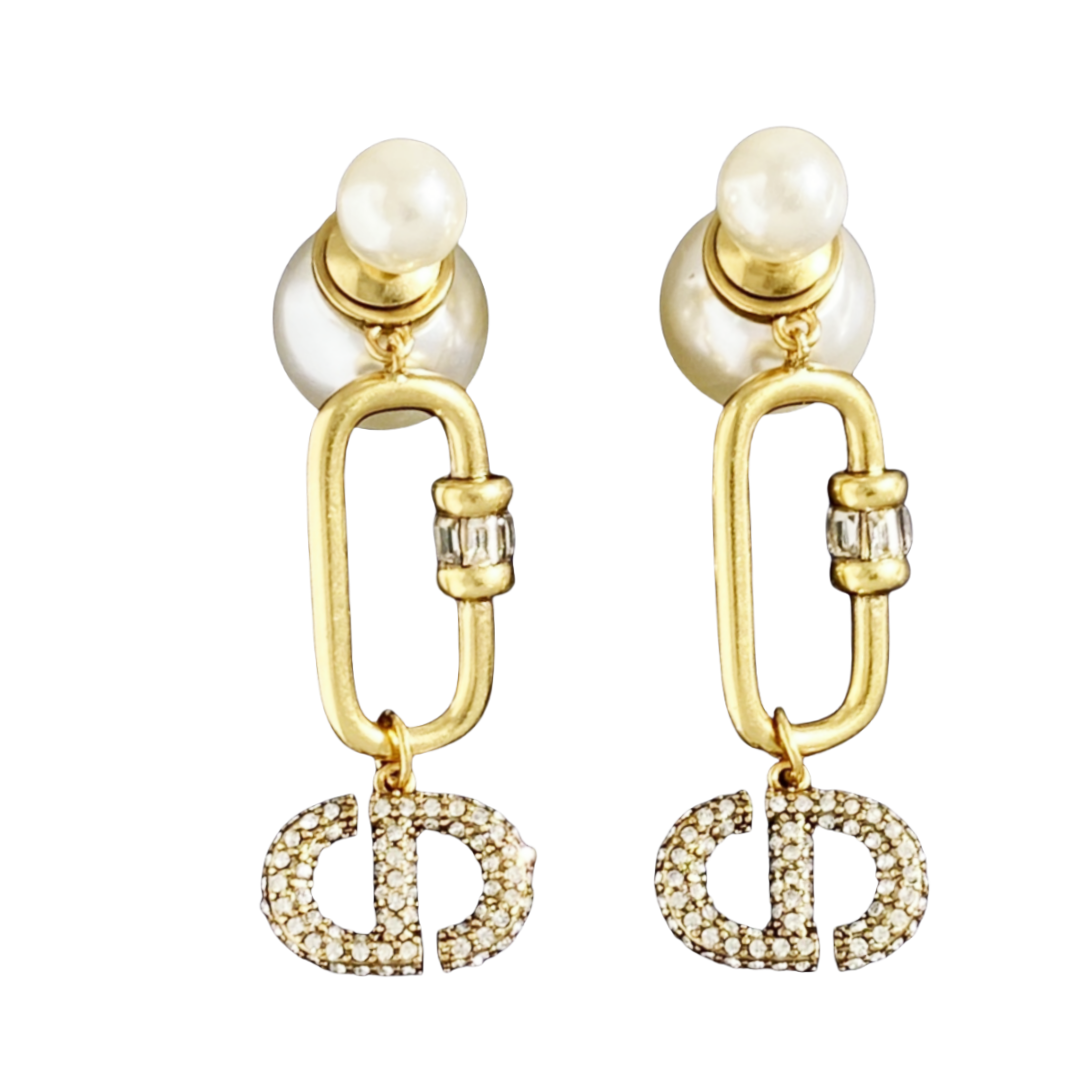 CDE250 CD Tribales earrings in metal and pearl - ccjewelryacc