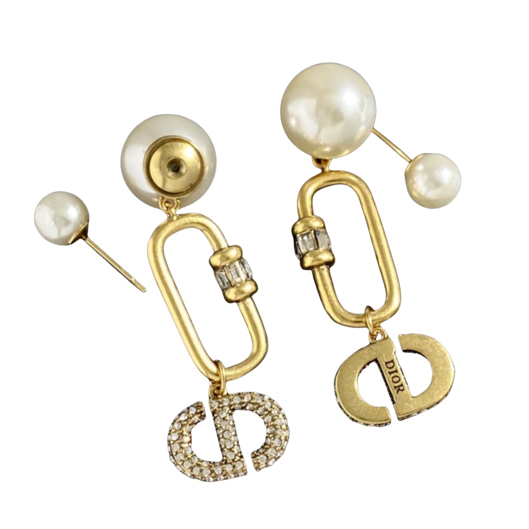 CDE250 CD Tribales earrings in metal and pearl - ccjewelryacc