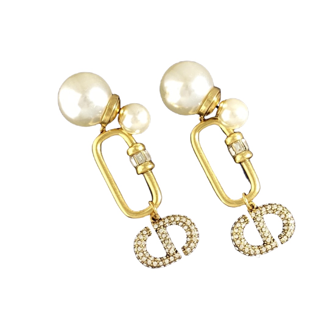 CDE250 CD Tribales earrings in metal and pearl - ccjewelryacc