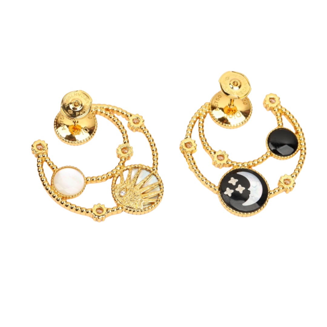 CDEV005 18K Gold Dior ROSE DES VENTS earrings - ccjewelryacc