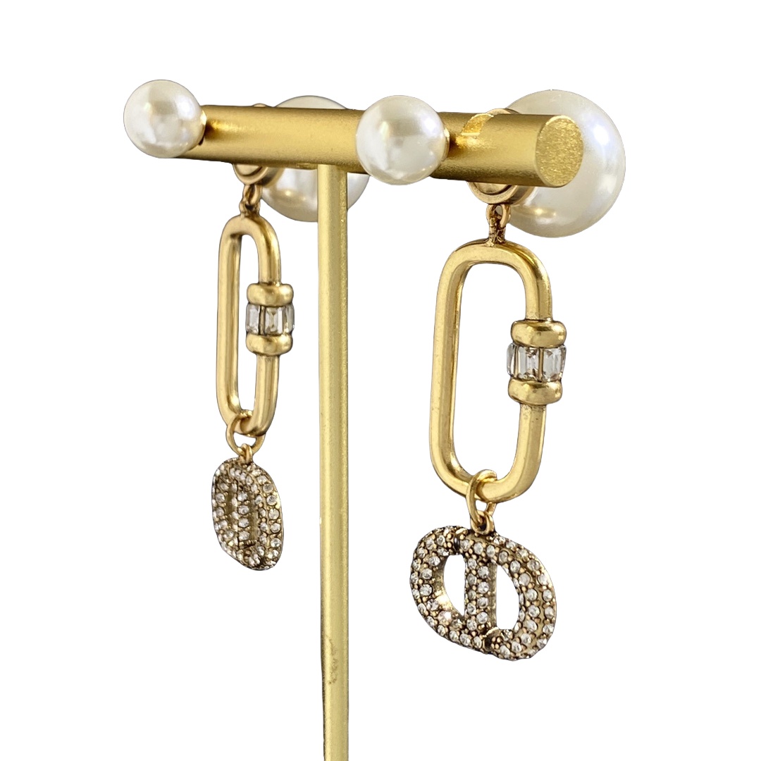CDE250 CD Tribales earrings in metal and pearl - ccjewelryacc