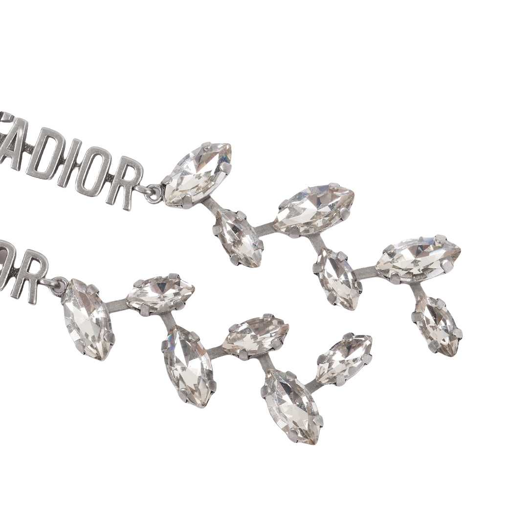 CDE244 Silver shadow Horseeye diamond dendriform dangle earrings - ccjewelryacc