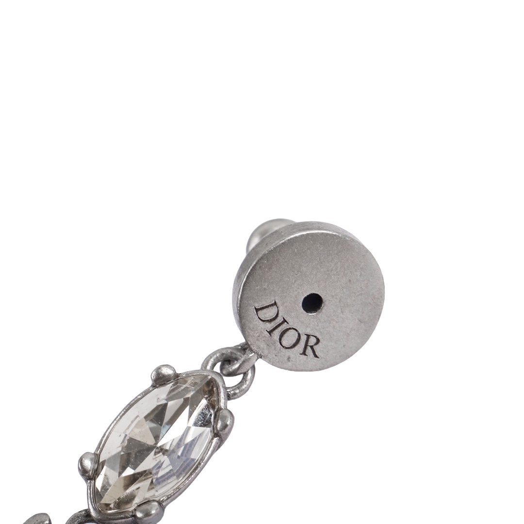 CDE244 Silver shadow Horseeye diamond dendriform dangle earrings - ccjewelryacc