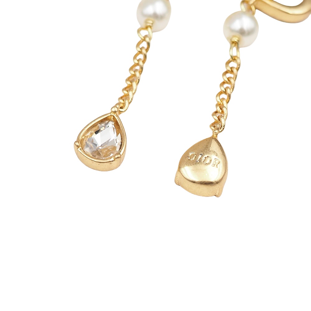 CDE141 Crystal CD Tassels stud earrings - ccjewelryacc